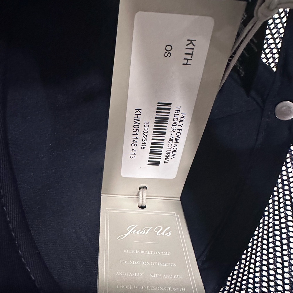 Kith Dark Blue Poly Foam Nolan Trucker Cap with Logo - Picture 7 of 8